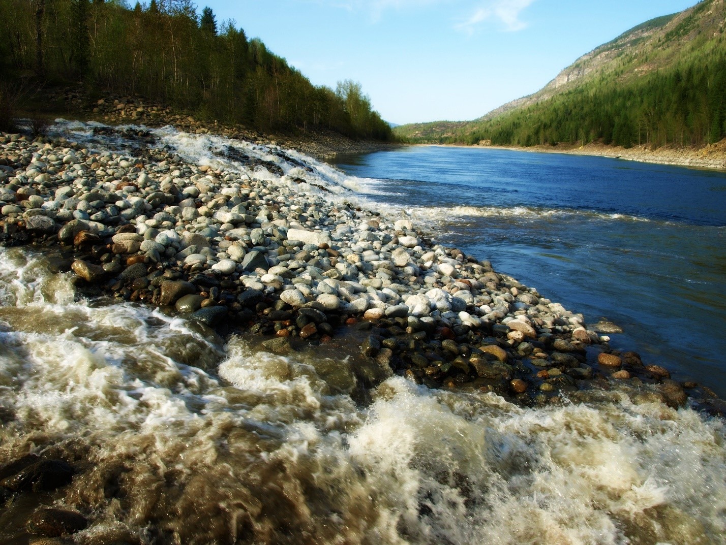 The spring freshet typically brings snowmelt into major river systems such as the Columbia River, which receives water from the pictured Murphy Creek in British Columbia. But climate change could reduce the amount of snow and how quickly it melts. Credit: urbanworkbench