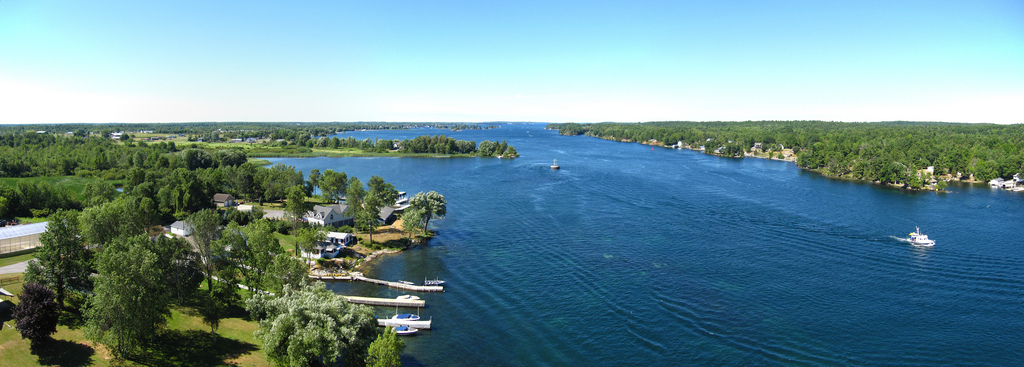 The St. Lawrence River from the Thousand Islands Bridge. Credit: Chris M. Morris.