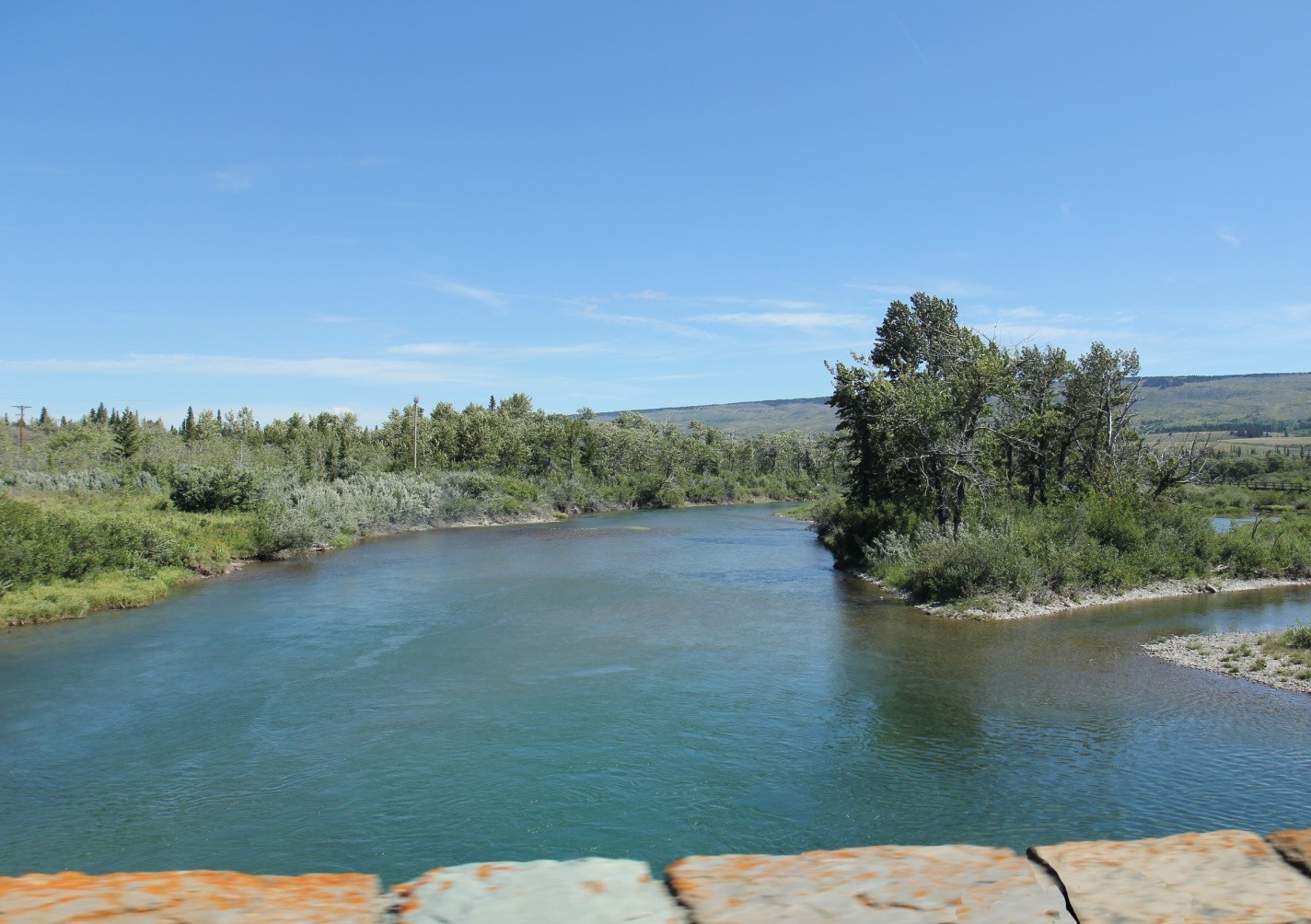 The St. Mary River, which flows between Montana and Alberta, could be facing more extreme weather patterns in the coming decades. Credit: Royalbroil