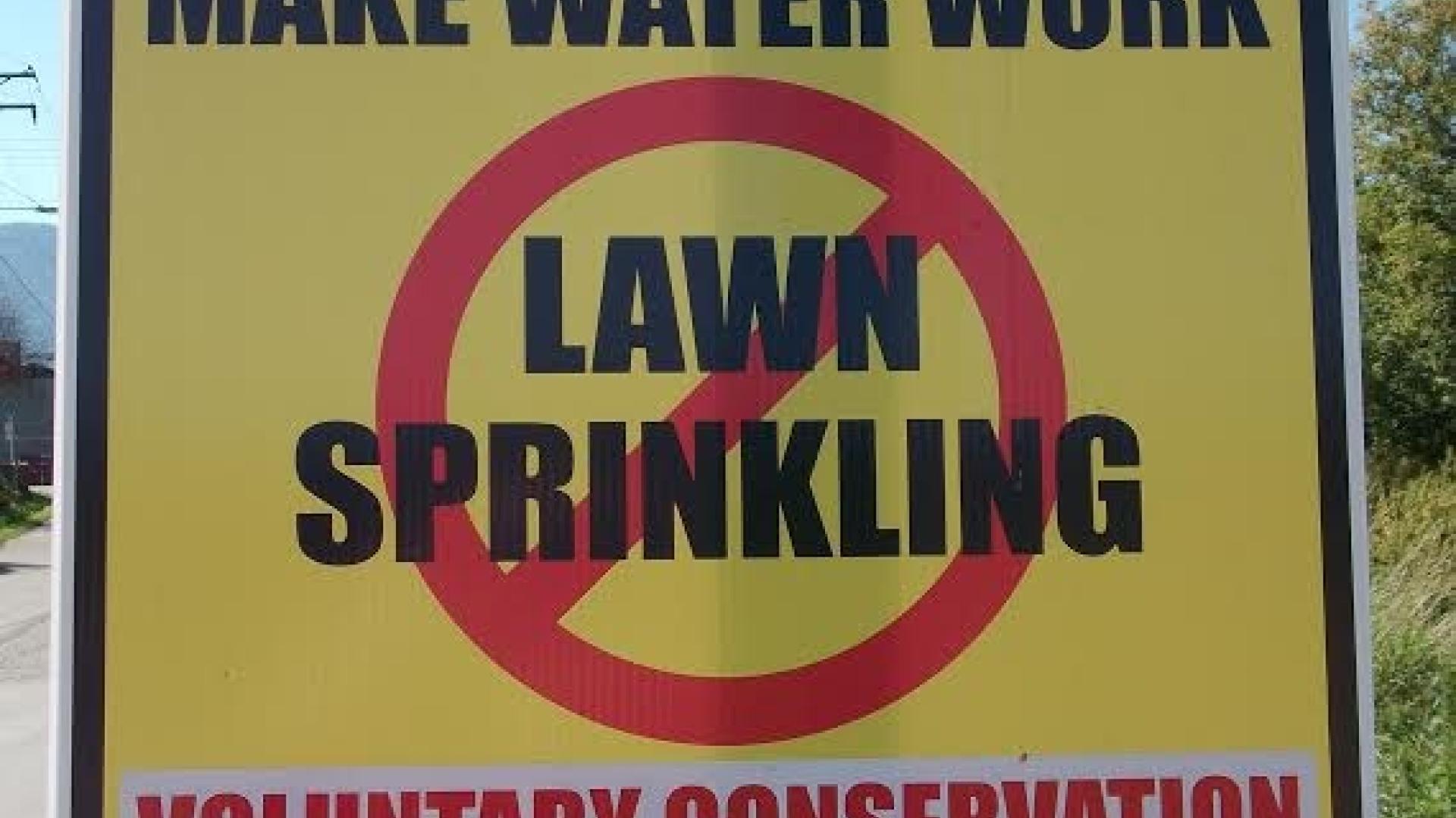 Water Matters - Sign warning of water conservation efforts in City of Armstrong