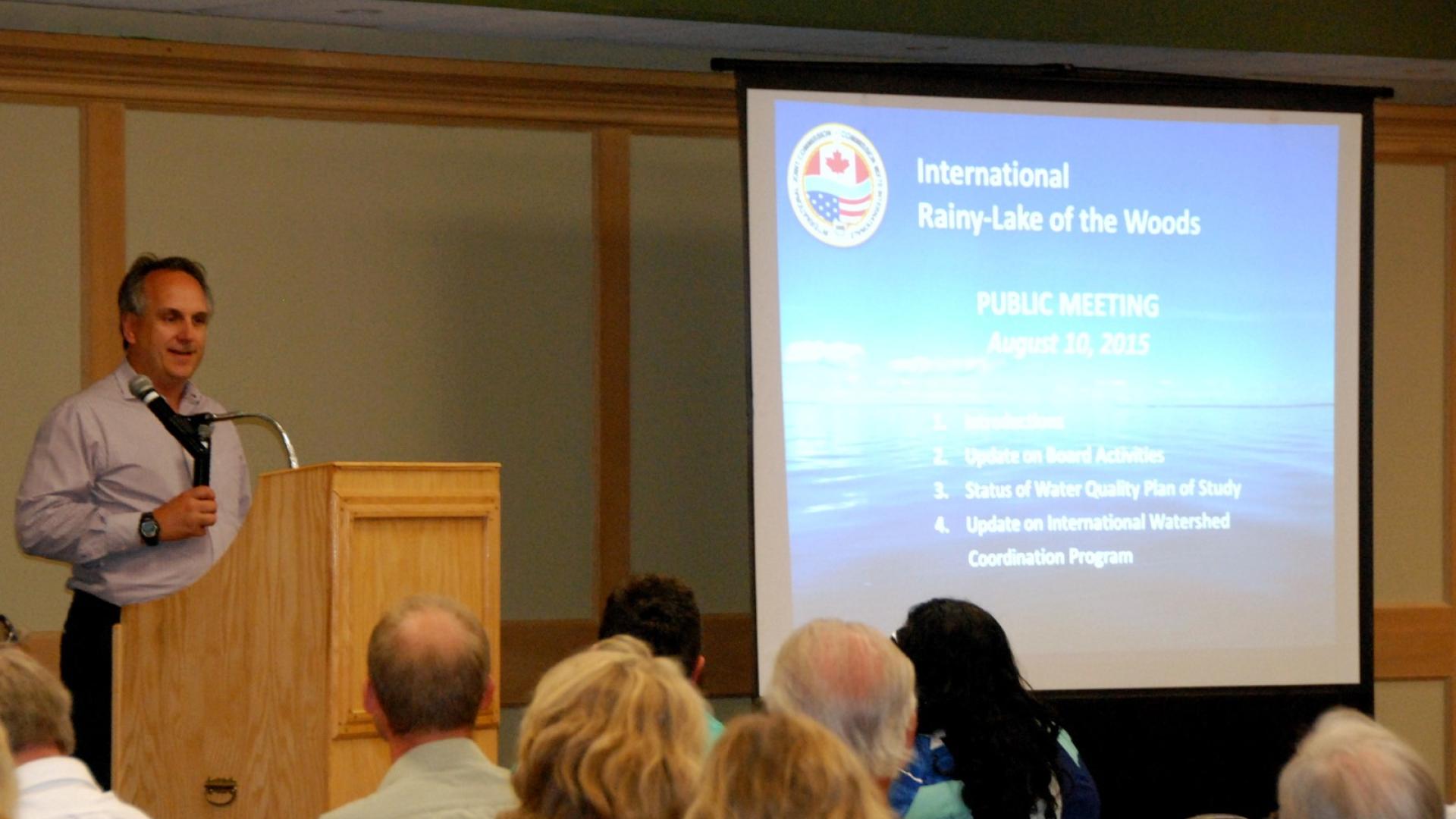 Water Matters - Commissioner Morgan presenting at Fort Frances public meeting