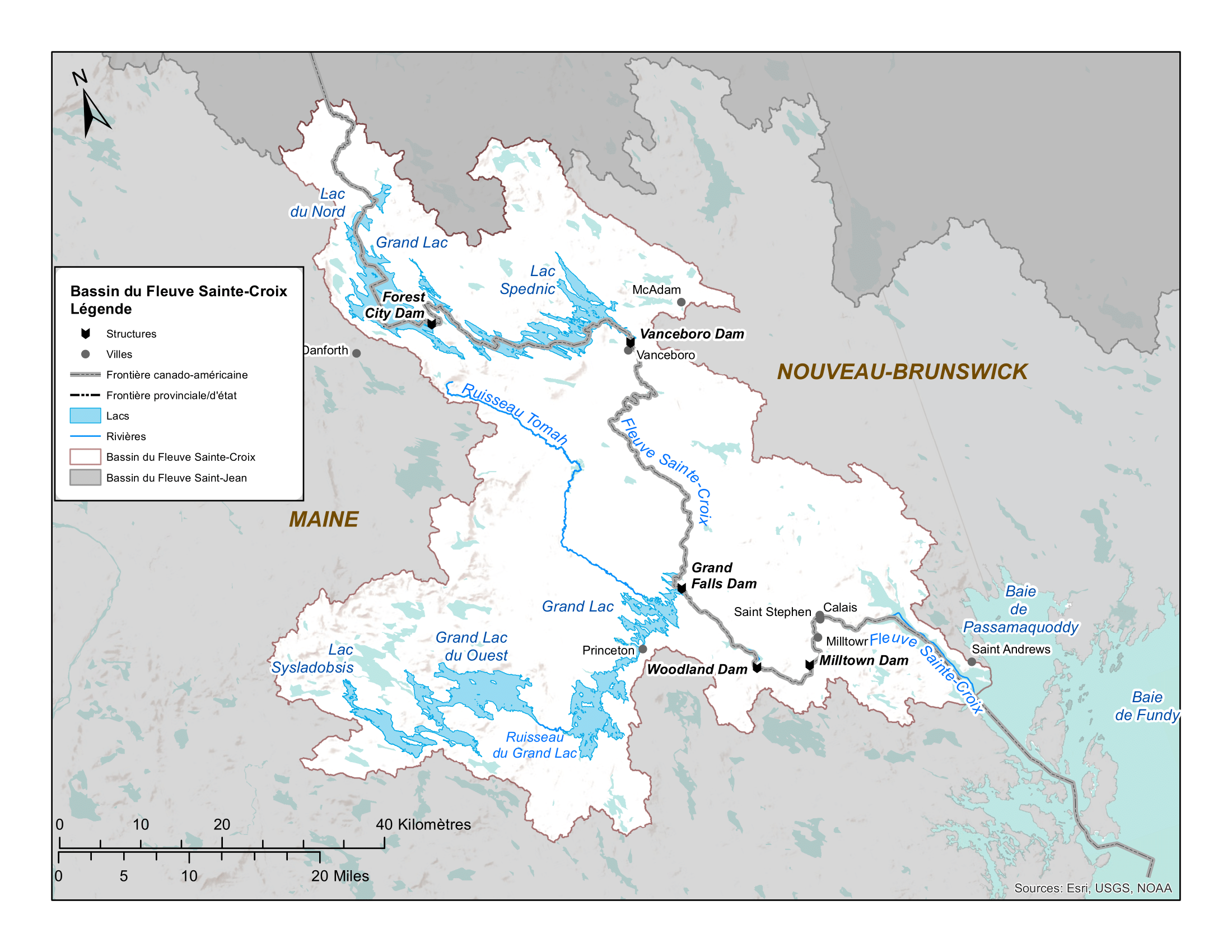 Carte du bassin du Fleuve Sainte-Croix