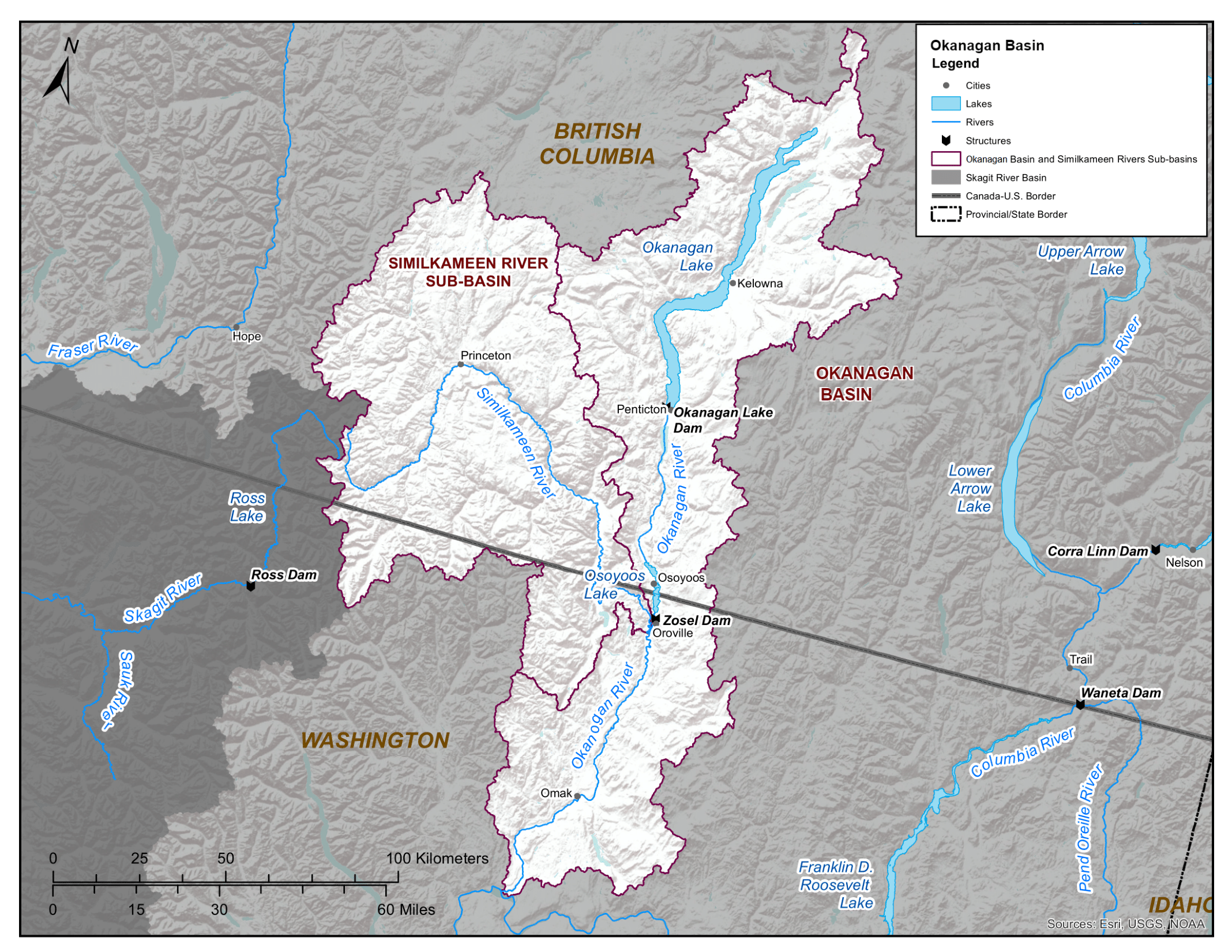 Map of Osoyoos Lake