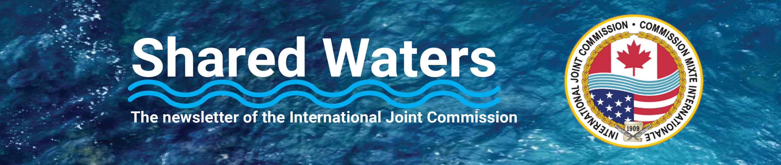 Logo of the Shared Waters newsletter: The newsletter of the International Joint Commission