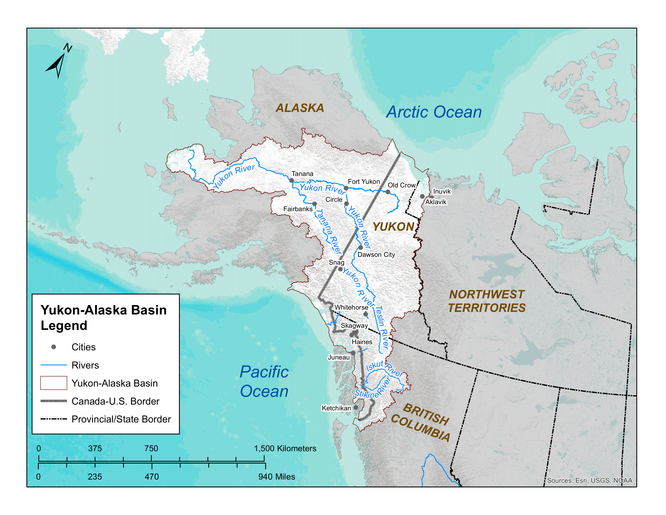 Map of Yukon-Alaska River