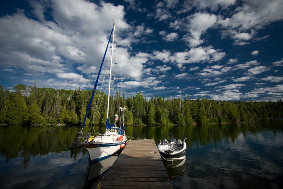 A Birch Island boat dock in Michigan. Credit: Ray Dumas