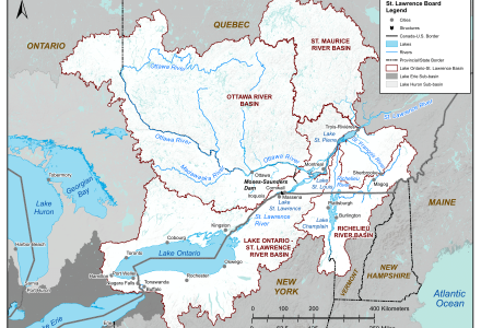 ILOSLRB - Lake Ontario and St. Lawrence River basin map