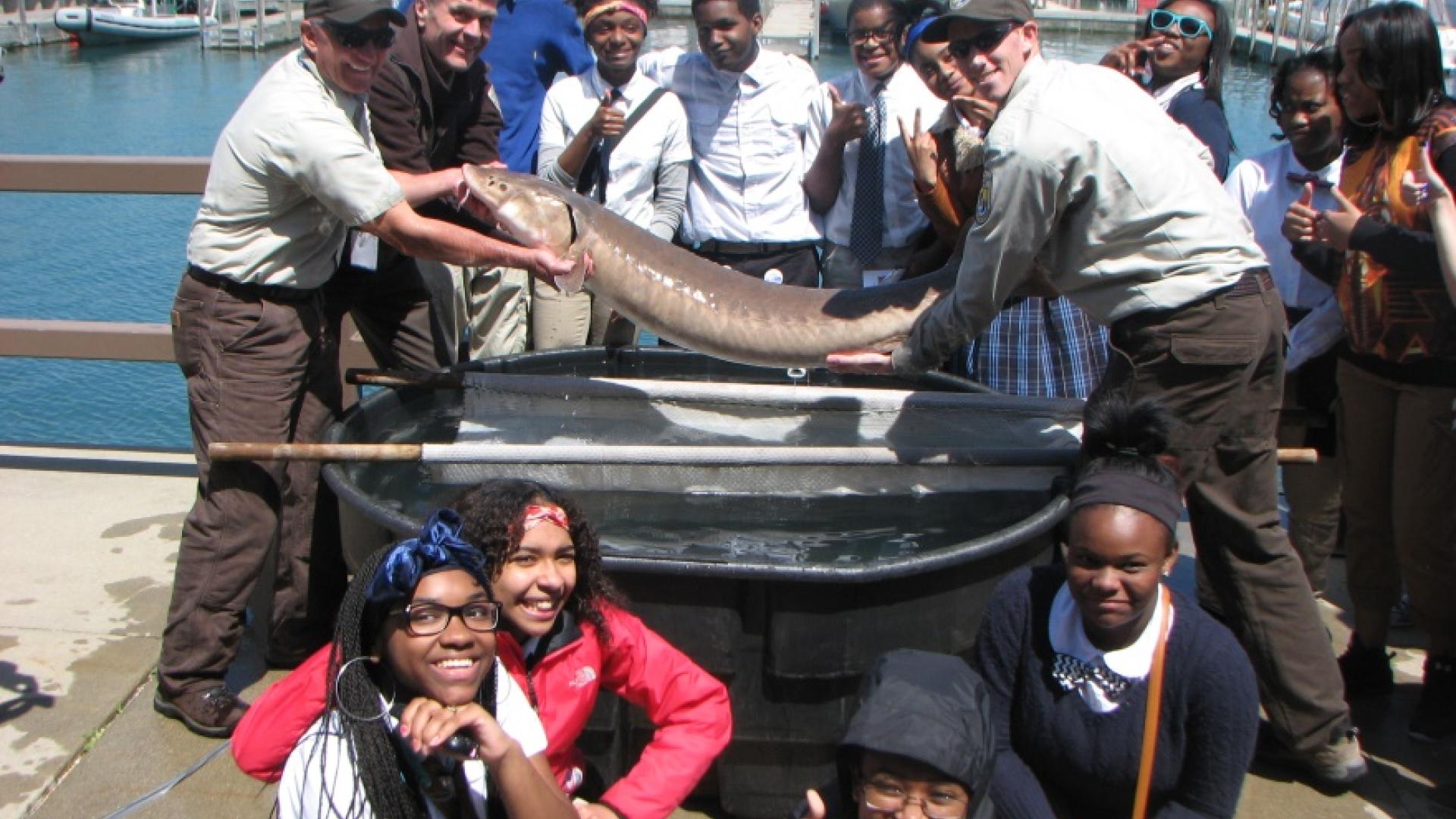 Water Matters - Detroit students participate in Sturgeon Day on the Detroit Riverwalk
