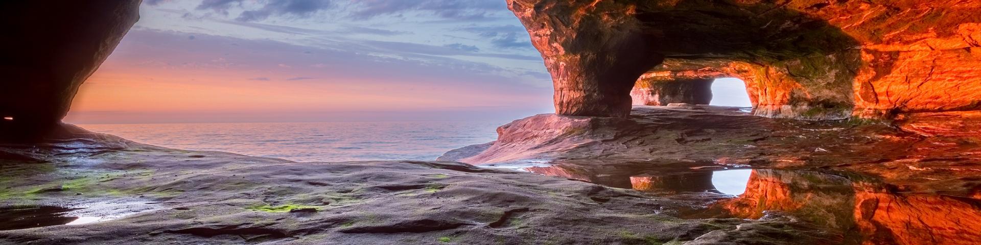 Apostle Islands caves in Lake Superior