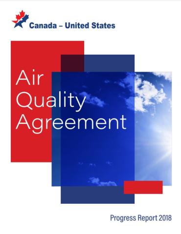 Image of the cover page of the draft 2018 Air Quality Agreement Report