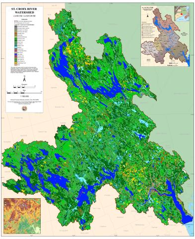 Map of the land use and land cover of the St. Croix River Watershed