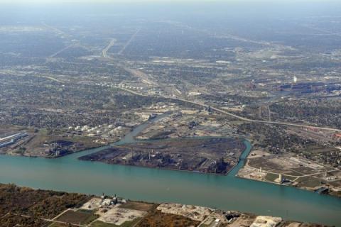  Rouge River’s old channel runs around Zug Island 